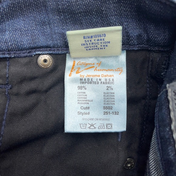 Citizens of Humanity High Rise Wide Leg Stretch Denim Jeans Hutton 251 Dark USA - Picture 10 of 14